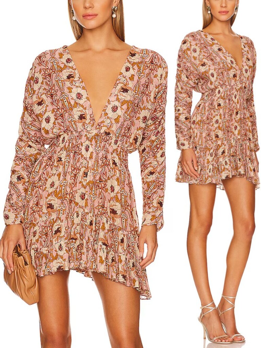 MISA Los Angeles Chiara Dress Size S San Lorenzo Floral Designer Boho Mini $390